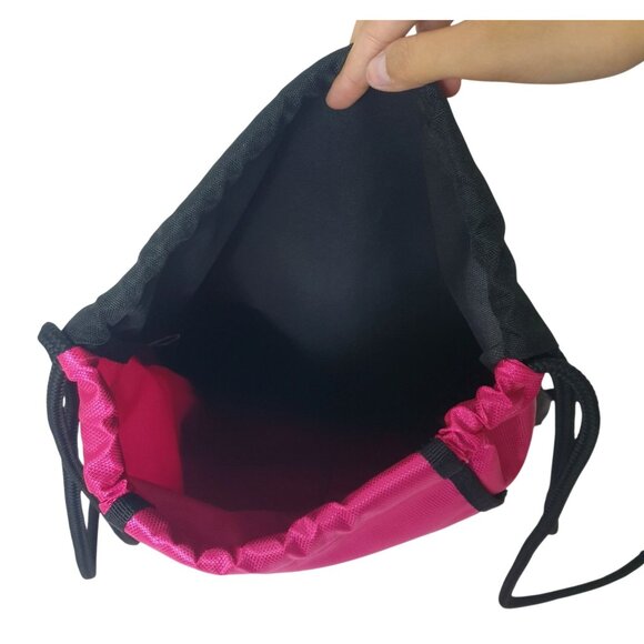 Adidas Alliance II Sackpack Backpack Pink Black Drawstring Gym Bag Mesh Pocket - Picture 3 of 7